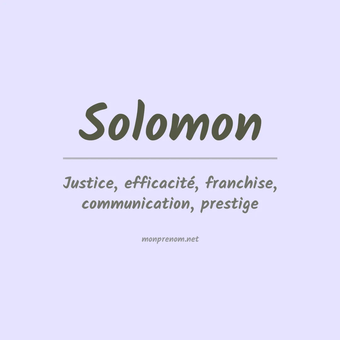 Signification du Prénom Solomon