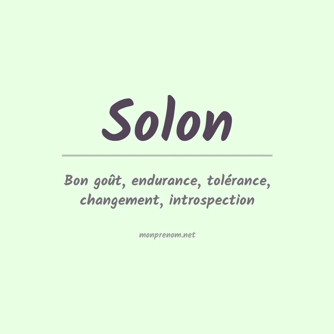 Signification du Prénom Solon