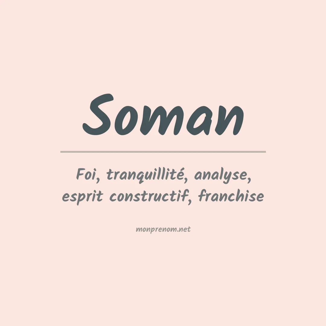 Signification du Prénom Soman