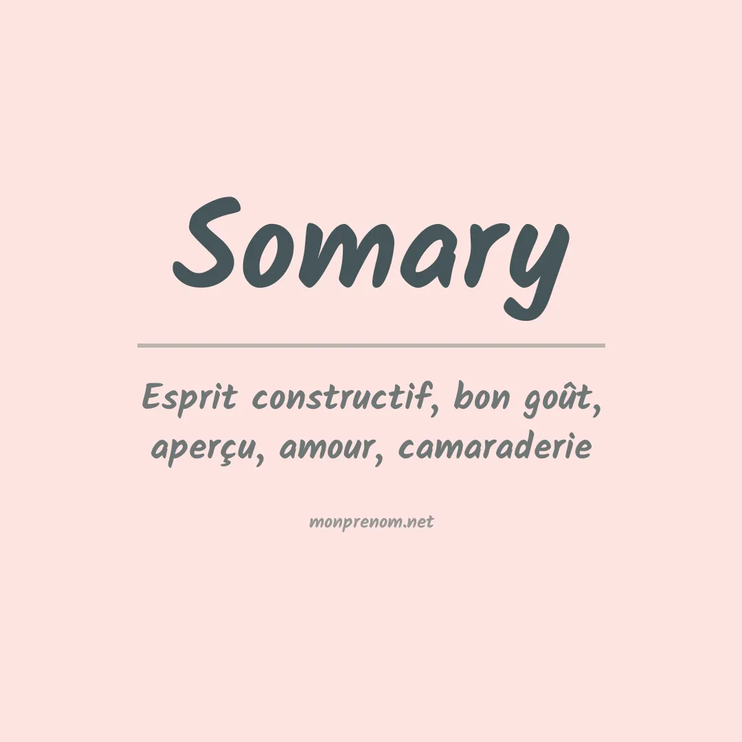 Signification du Prénom Somary Signification du Prénom Somary