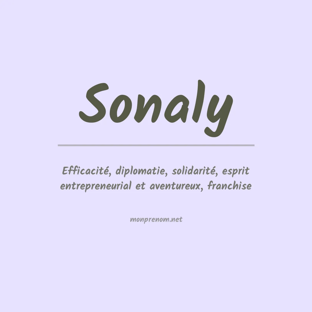 Signification du Prénom Sonaly