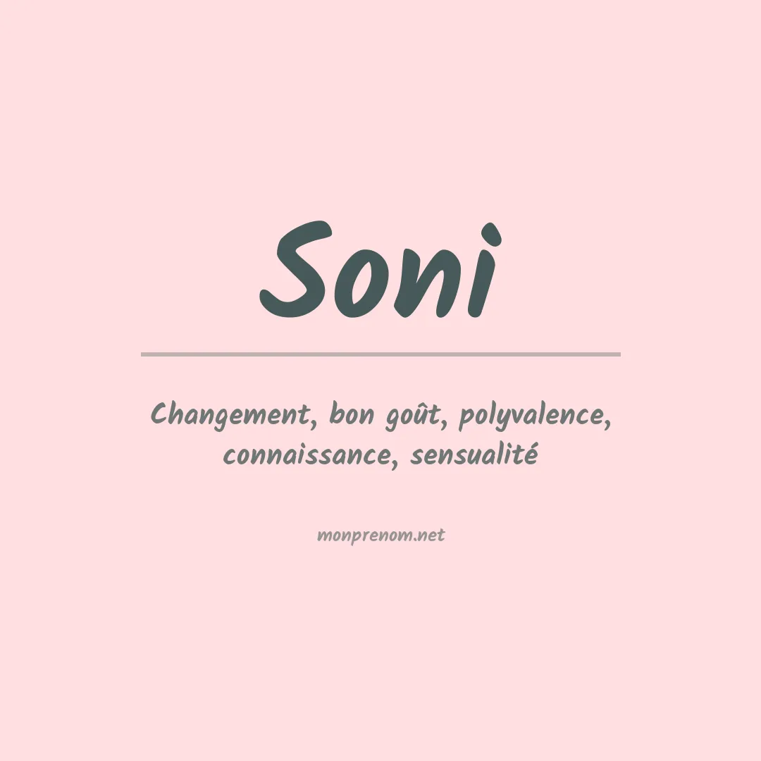 Signification du Prénom Soni