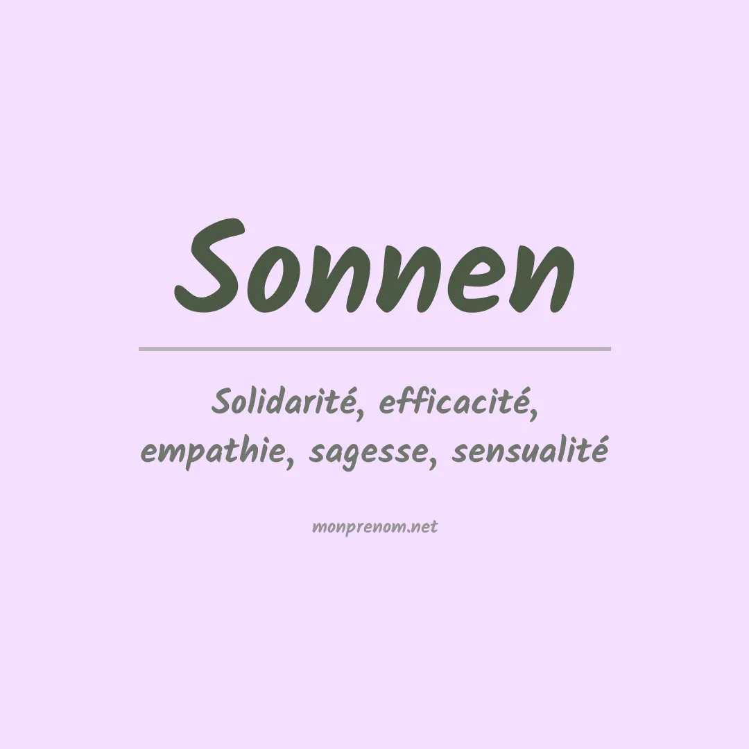 Signification du Prénom Sonnen