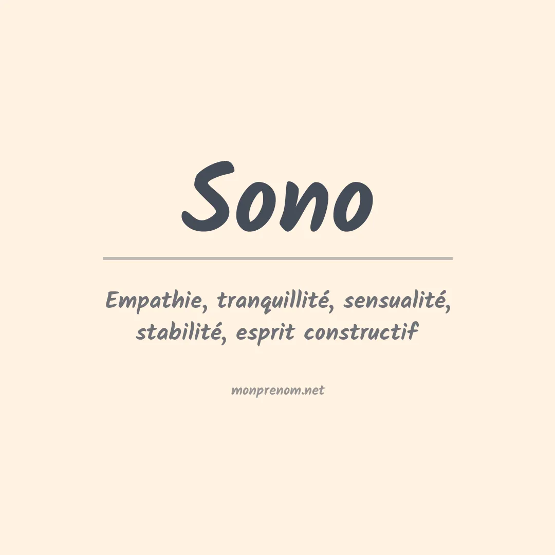Signification du Prénom Sono Signification du Prénom Sono