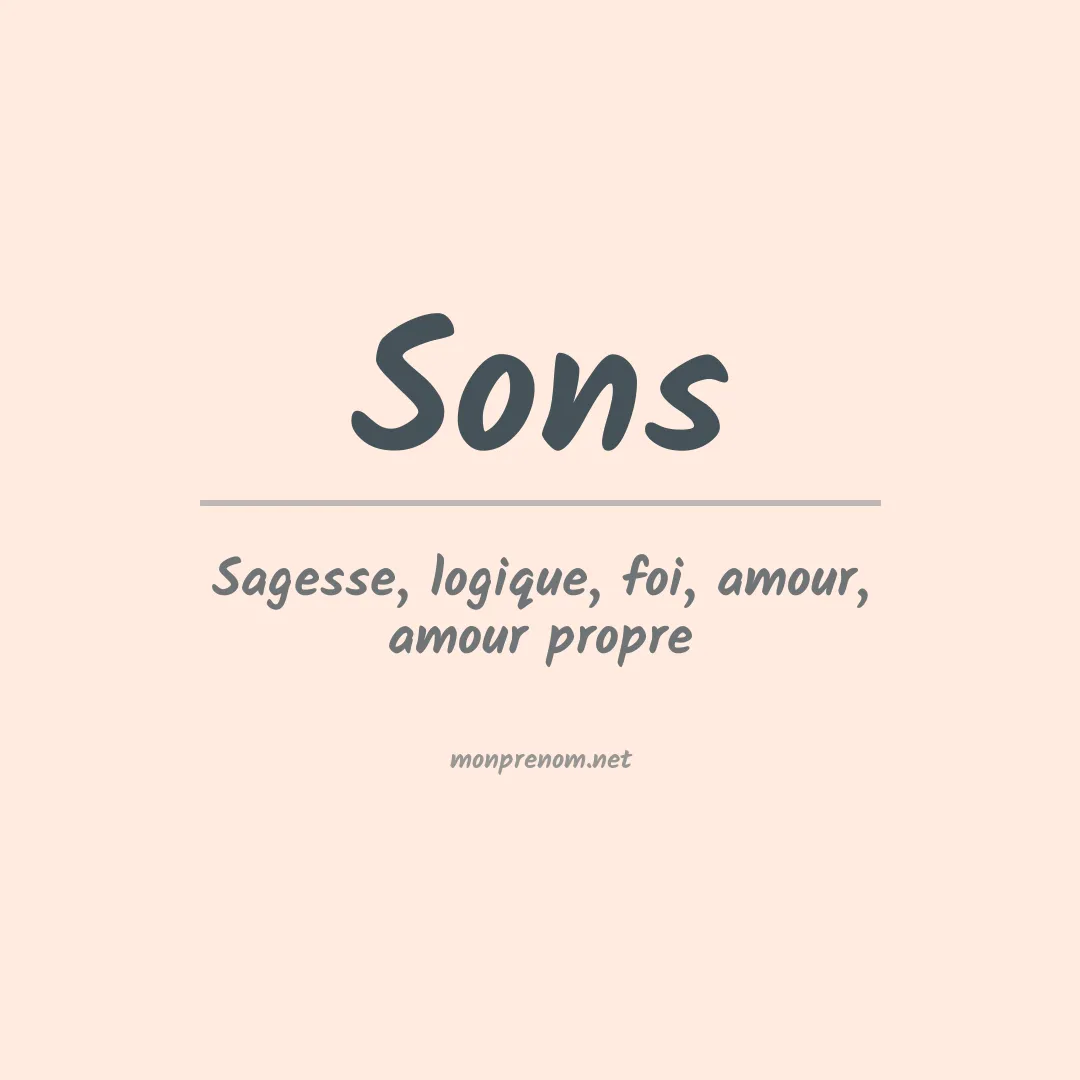 Signification du Prénom Sons