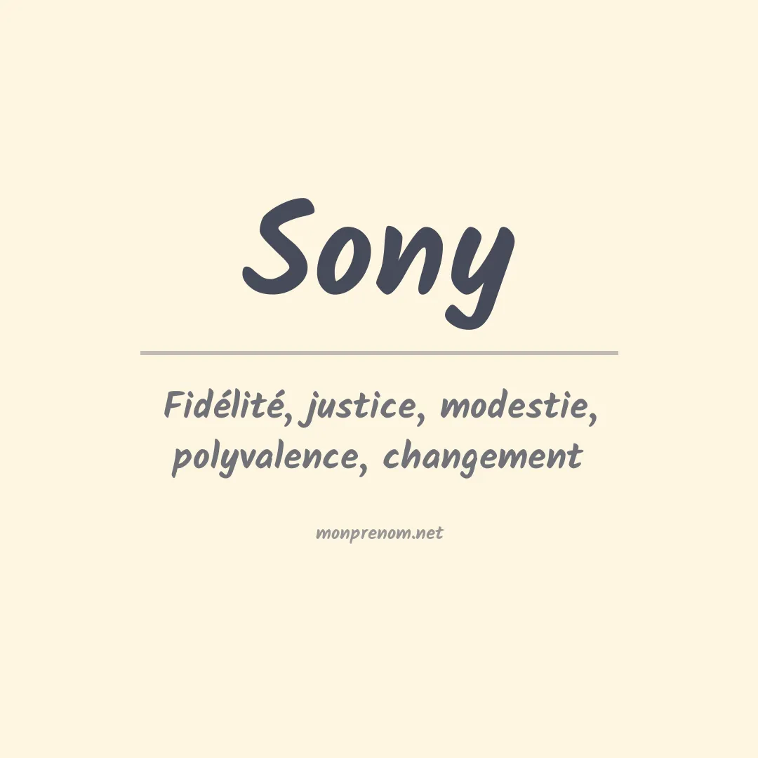 Signification du Prénom Sony