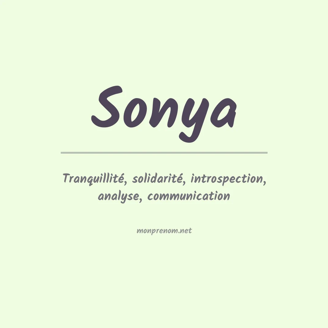 Signification du Prénom Sonya