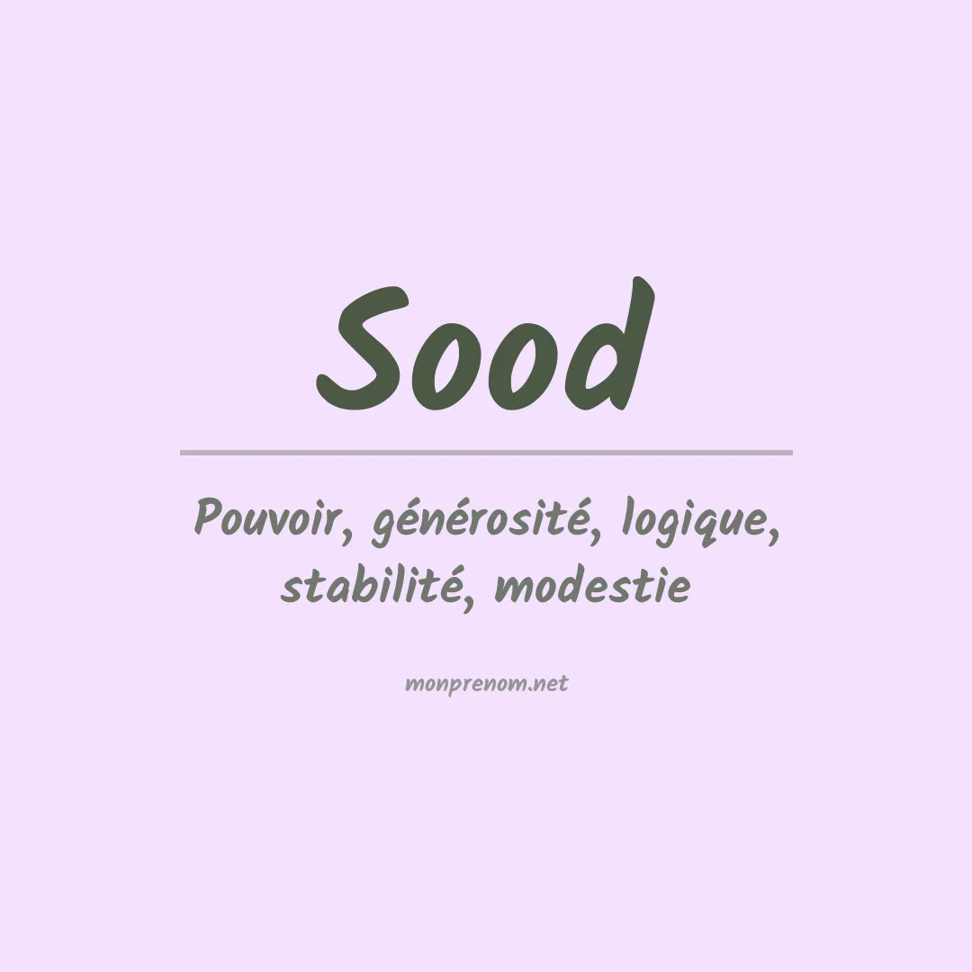 Signification du Prénom Sood