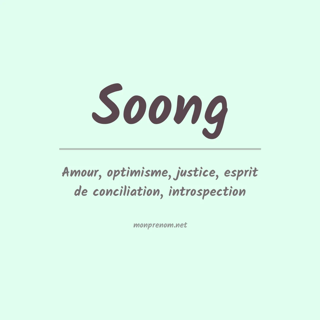 Signification du Prénom Soong