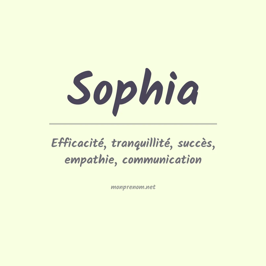 Signification du Prénom Sophia