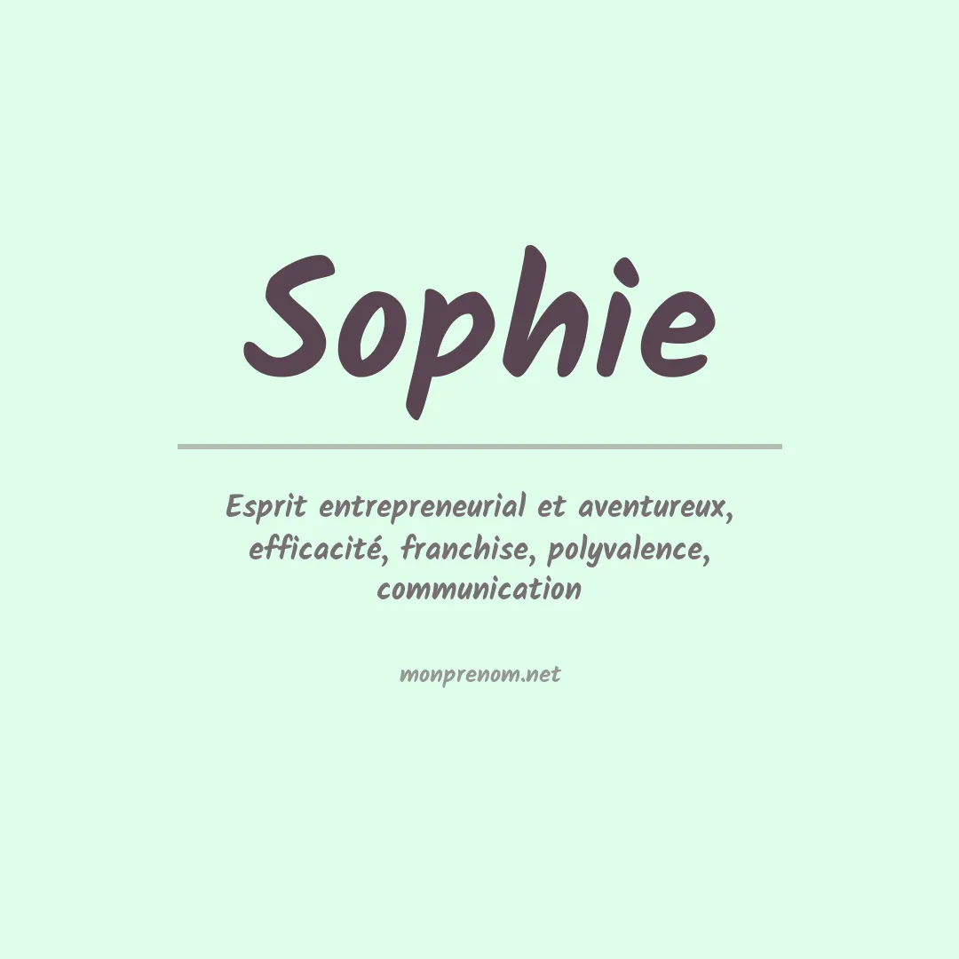 Signification du Prénom Sophie