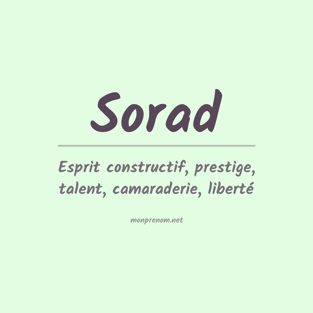 Signification du Prénom Sorad Signification du Prénom Sorad