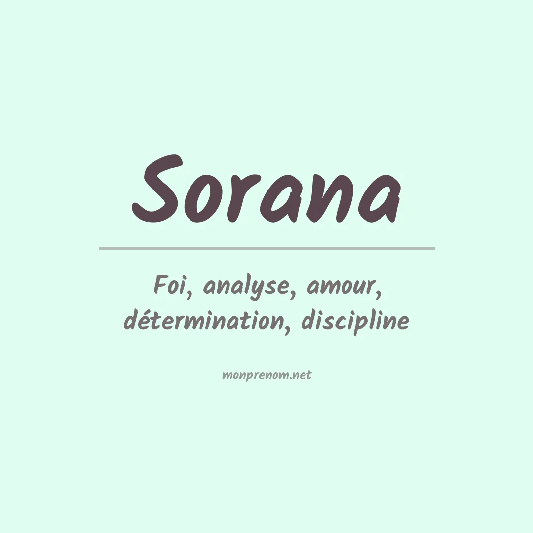 Signification du Prénom Sorana Signification du Prénom Sorana