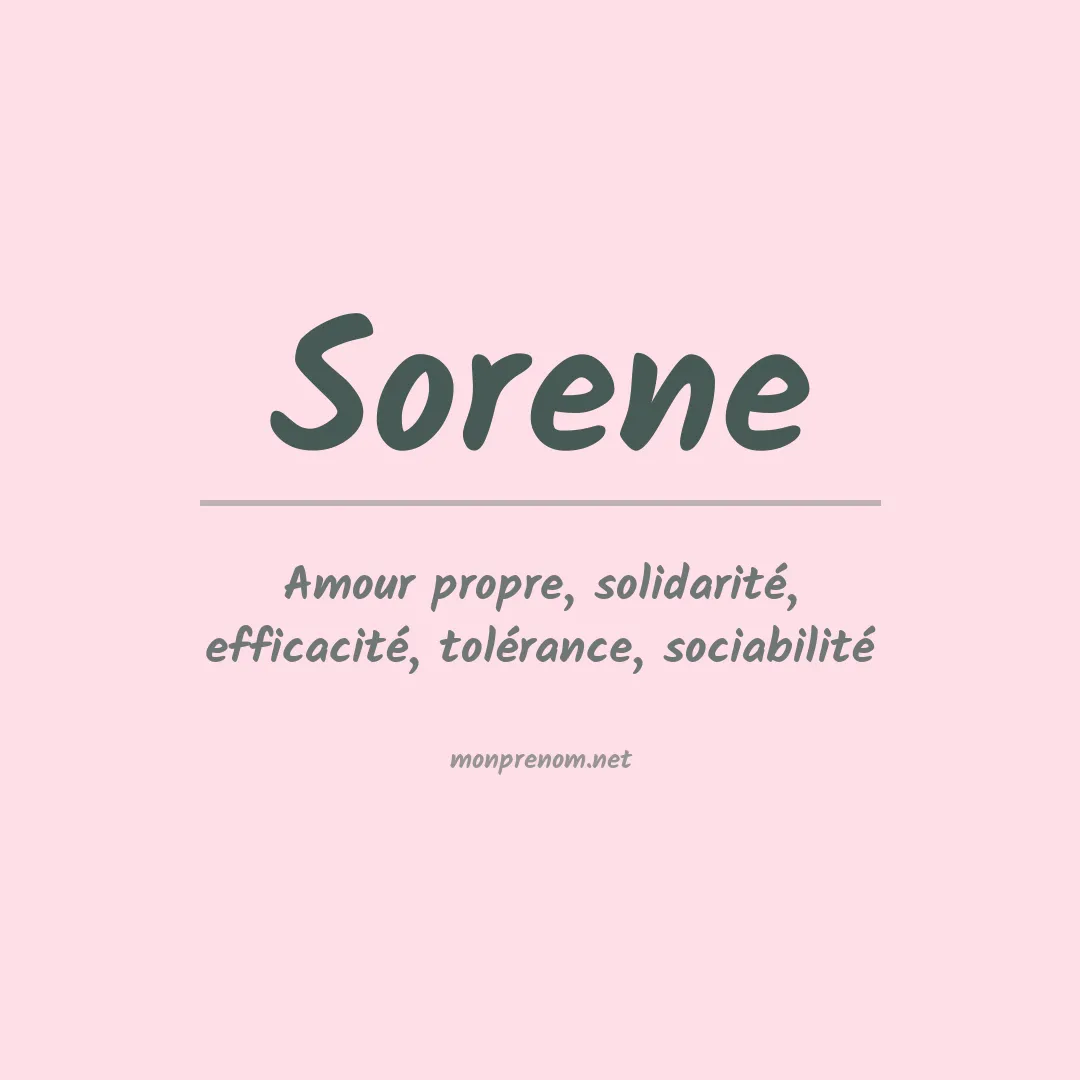 Signification du Prénom Sorene Signification du Prénom Sorene