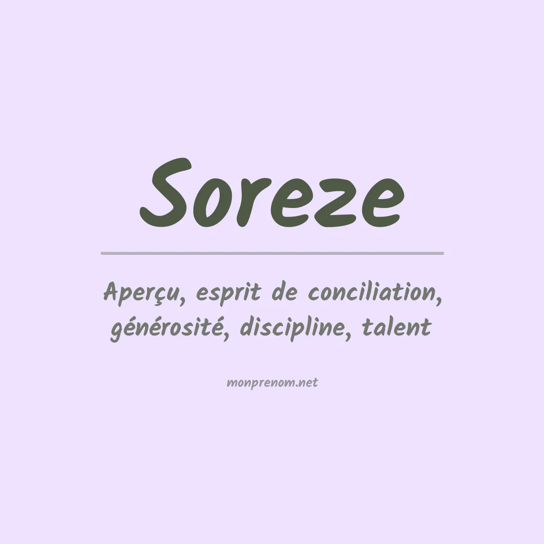 Signification du Prénom Soreze Signification du Prénom Soreze