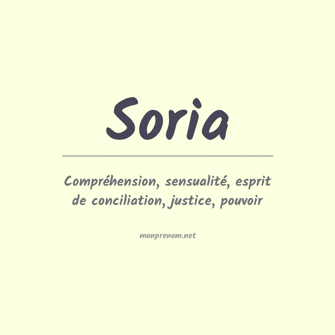 Signification du Prénom Soria