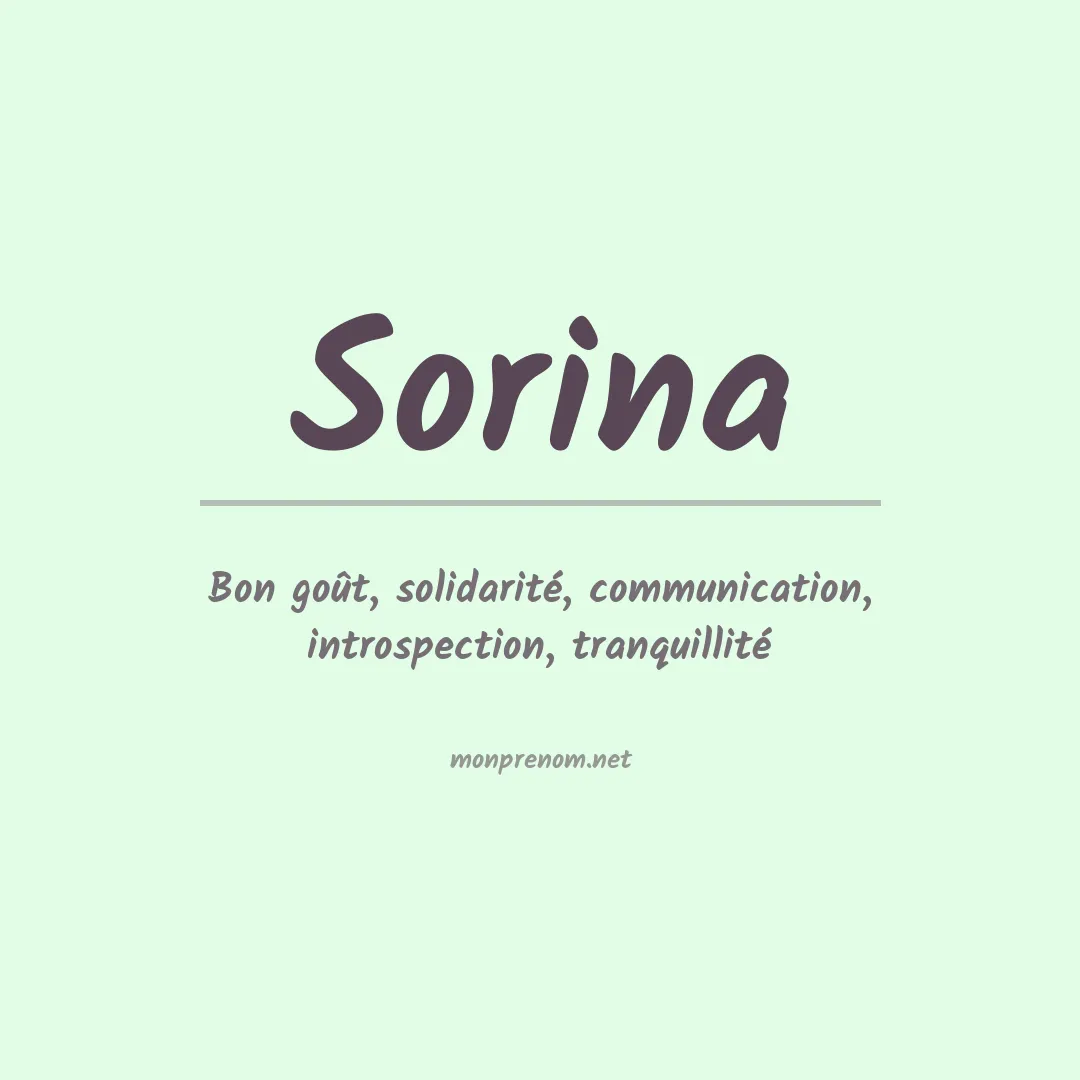 Signification du Prénom Sorina Signification du Prénom Sorina