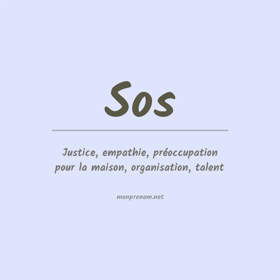 Signification du Prénom Sos Signification du Prénom Sos