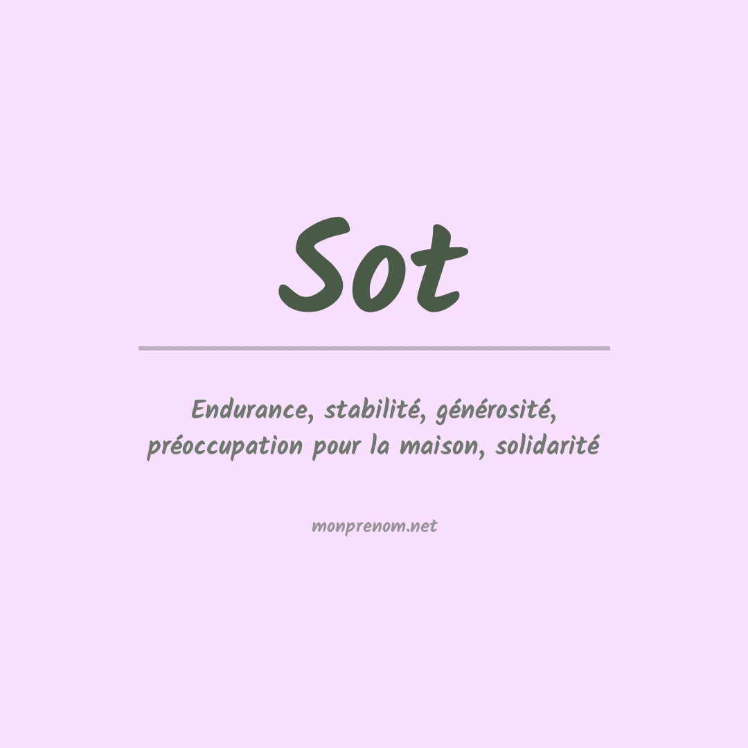 Signification du Prénom Sot