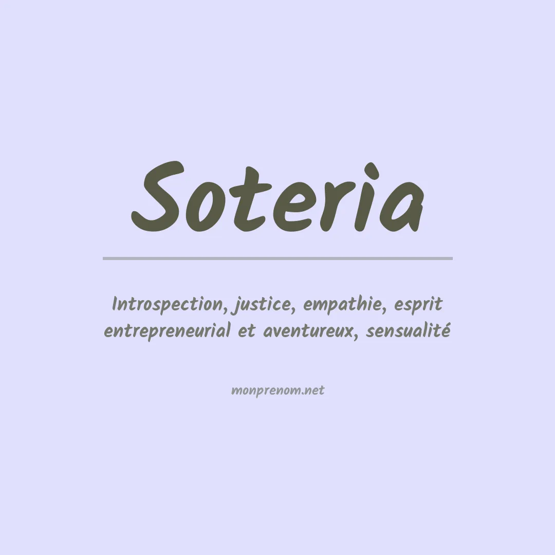 Signification du Prénom Soteria Signification du Prénom Soteria