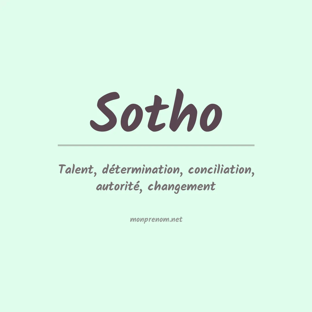 Signification du Prénom Sotho Signification du Prénom Sotho