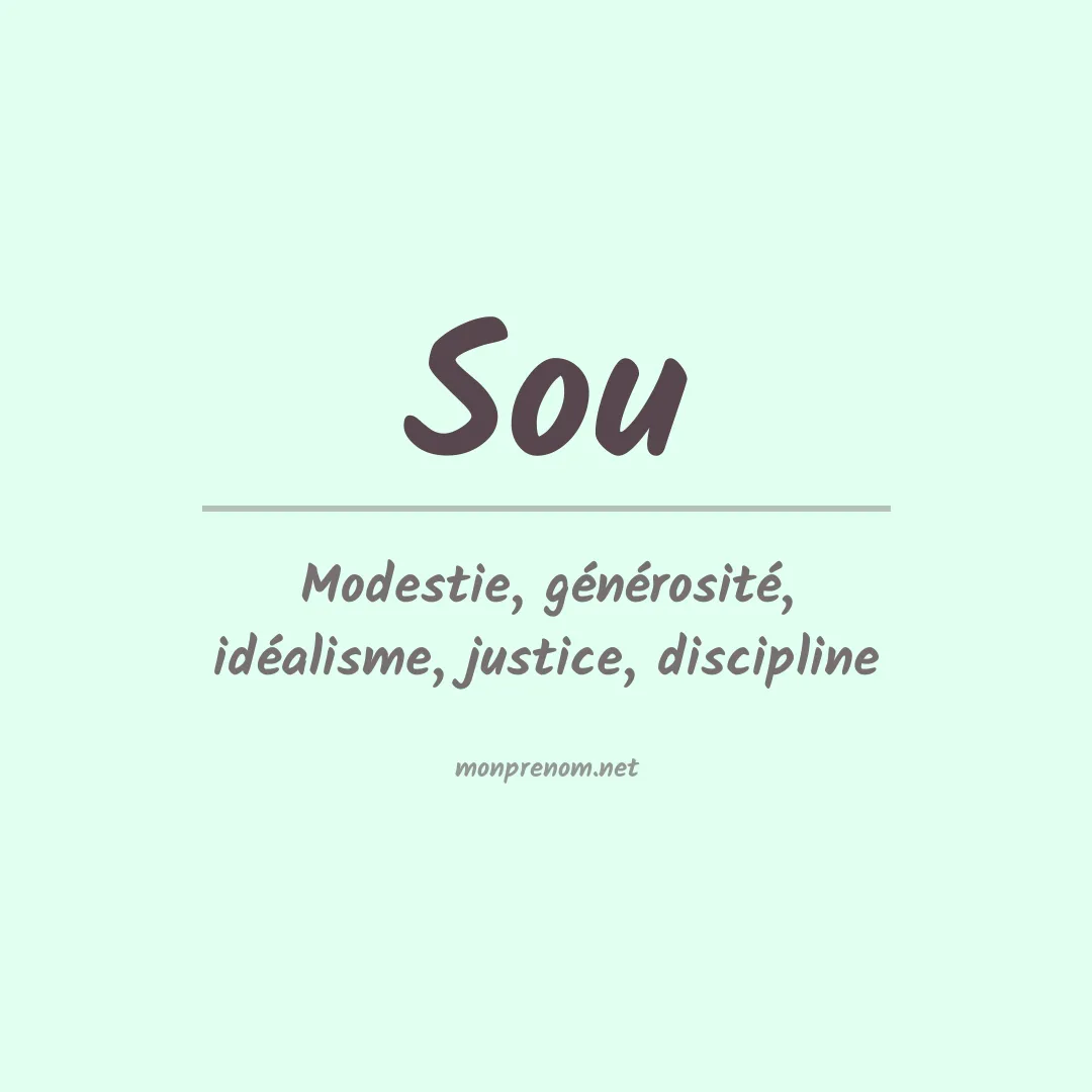 Signification du Prénom Sou Signification du Prénom Sou