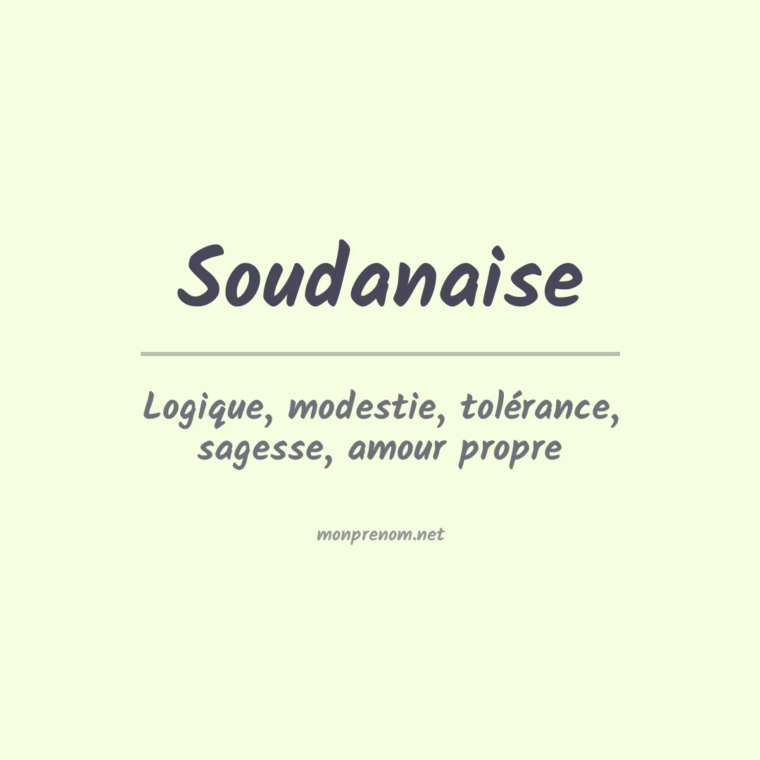 Signification du Prénom Soudanaise Signification du Prénom Soudanaise