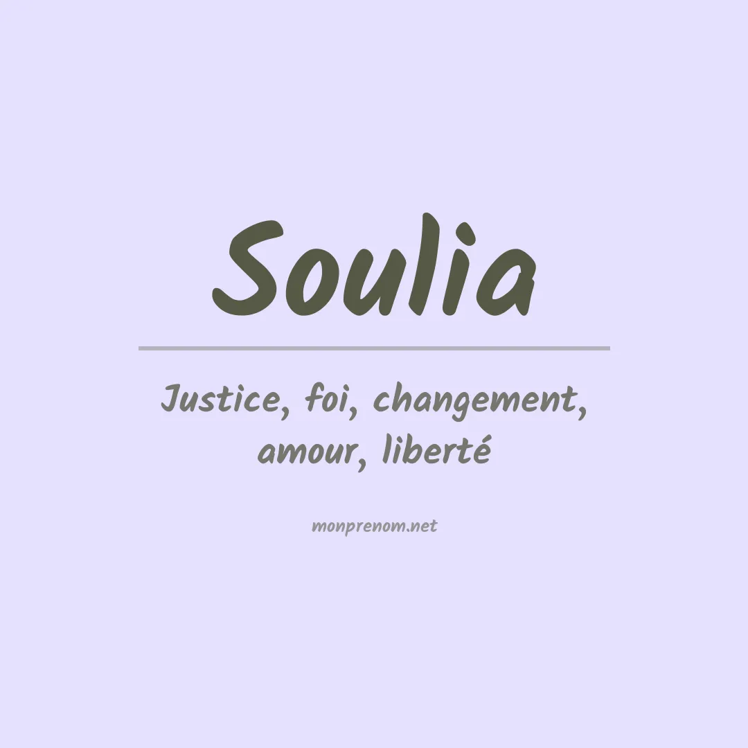 Signification du Prénom Soulia