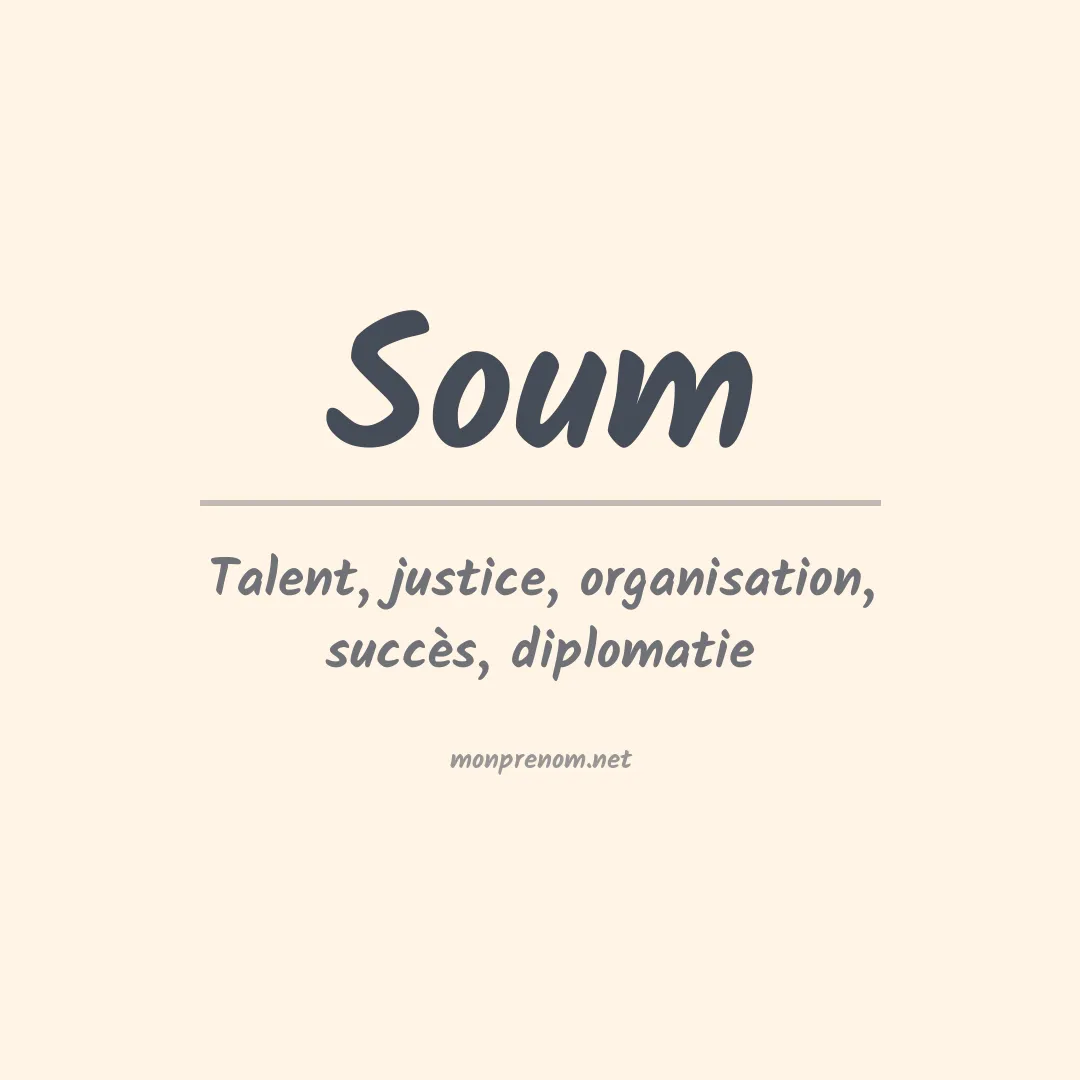 Signification du Prénom Soum Signification du Prénom Soum