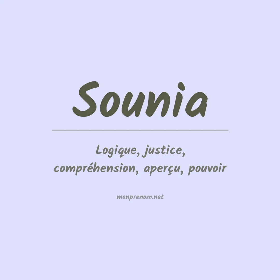 Signification du Prénom Sounia Signification du Prénom Sounia