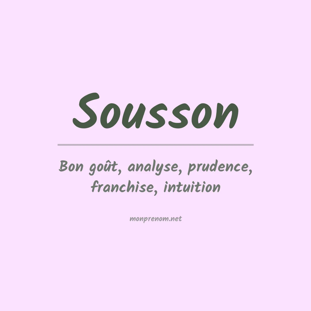 Signification du Prénom Sousson Signification du Prénom Sousson