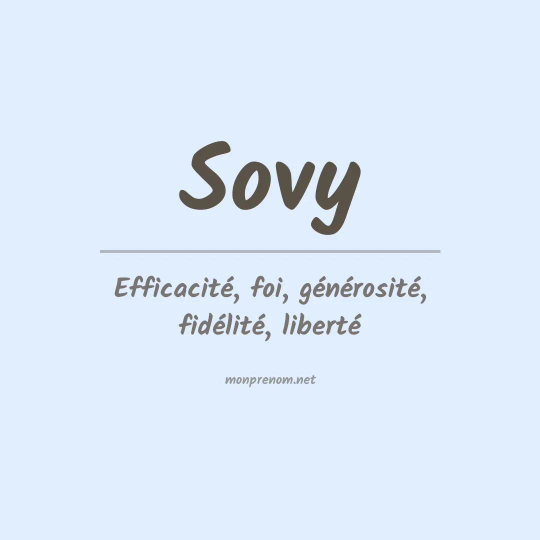 Signification du Prénom Sovy Signification du Prénom Sovy