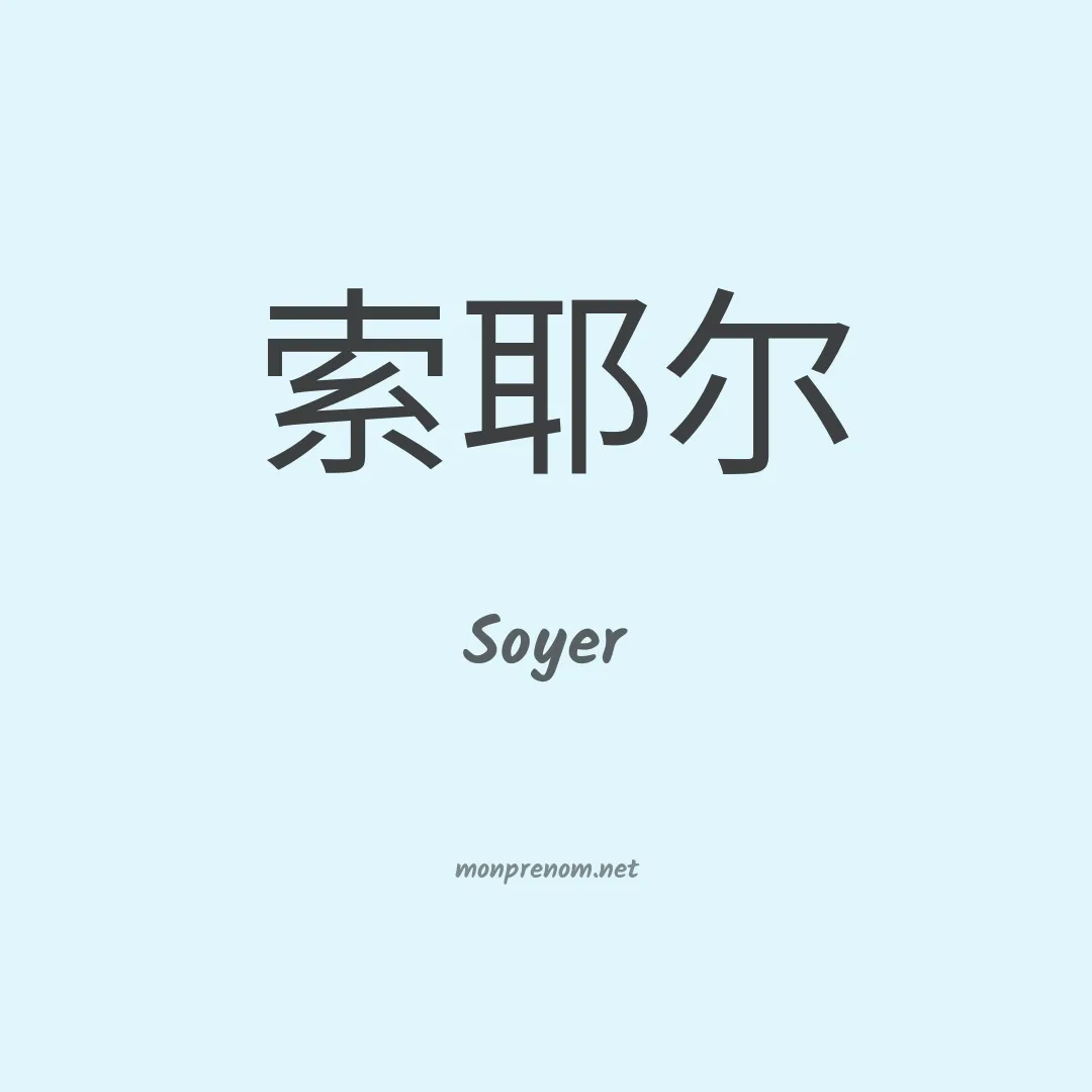 Soyer en chino