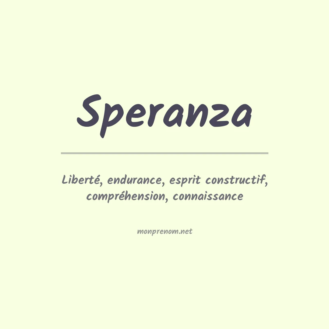 Signification du Prénom Speranza