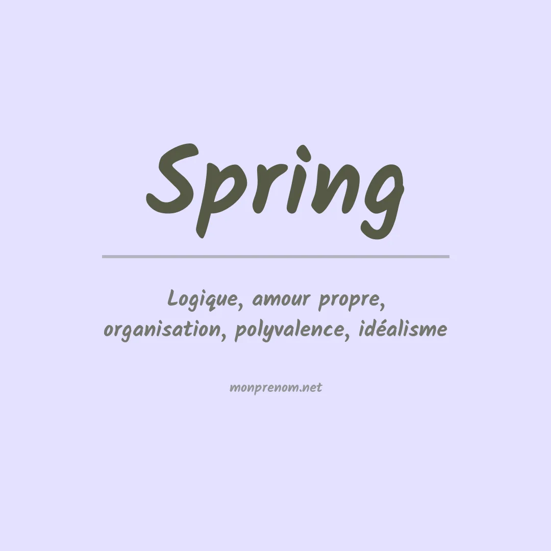 Signification du Prénom Spring