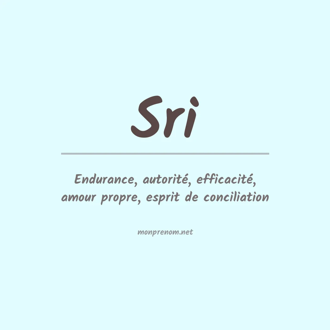 Signification du Prénom Sri Signification du Prénom Sri