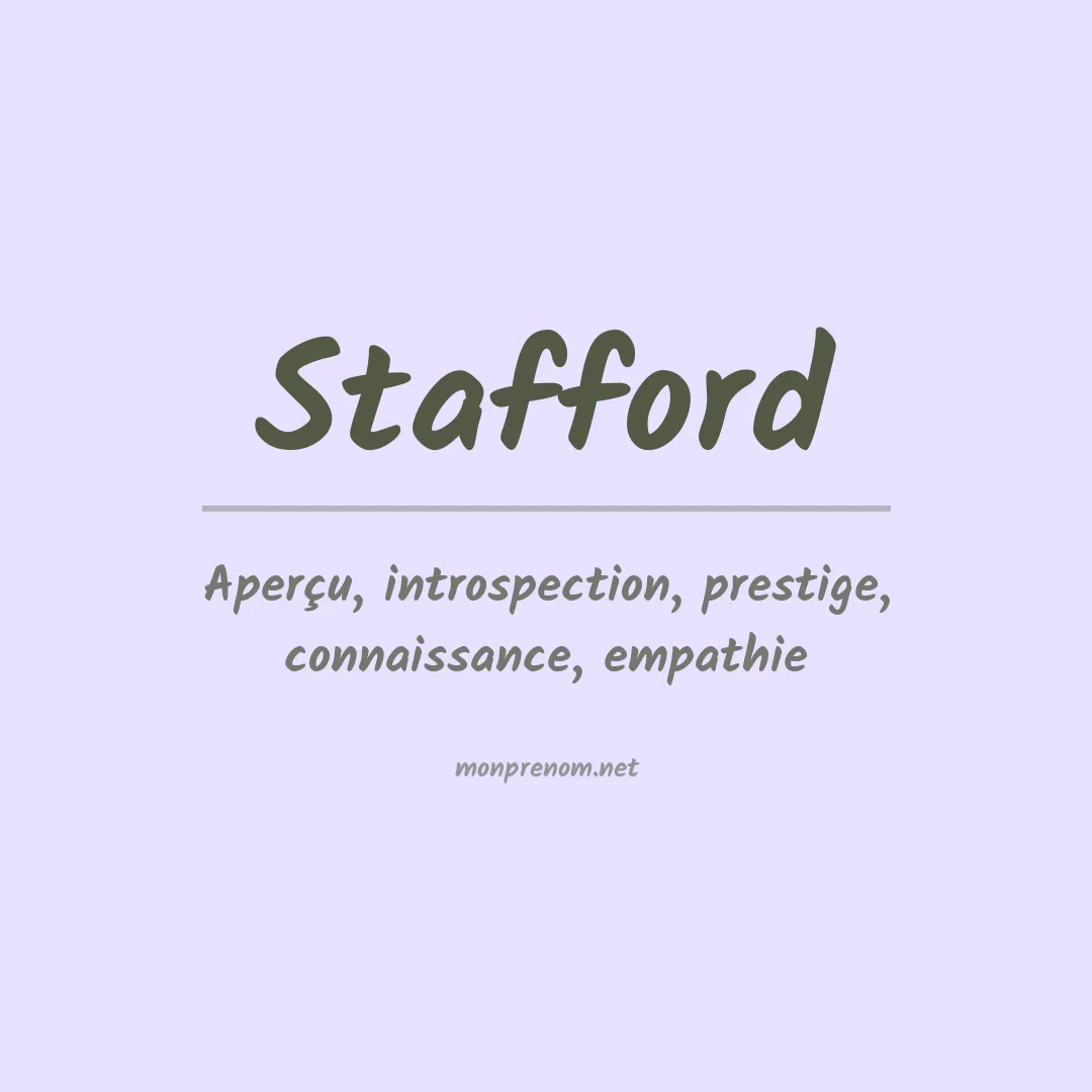 Signification du Prénom Stafford