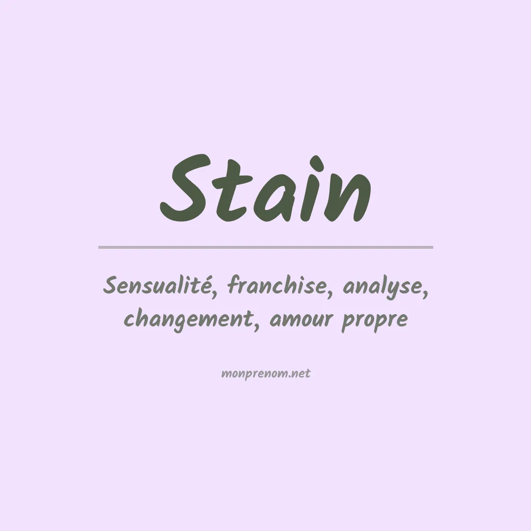 Signification du Prénom Stain