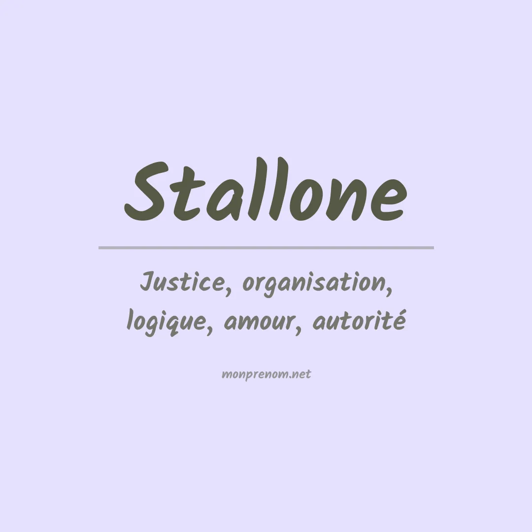 Signification du Prénom Stallone Signification du Prénom Stallone