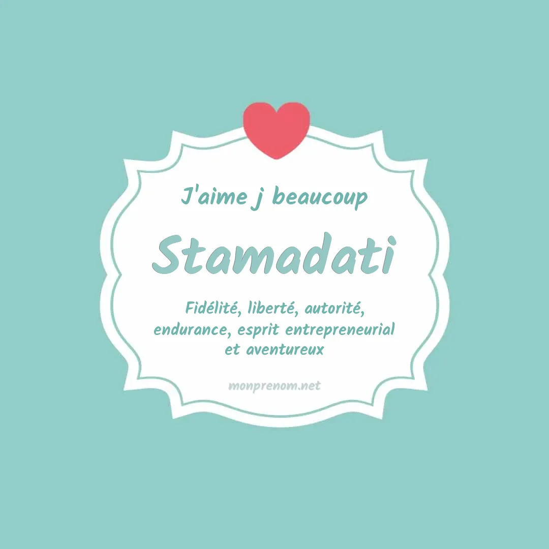 j'aime beaucoup Stamadati