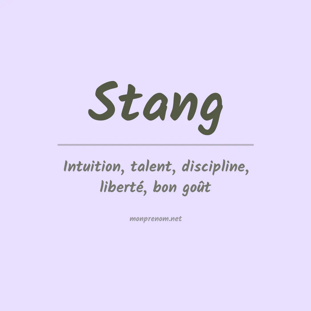 Signification du Prénom Stang