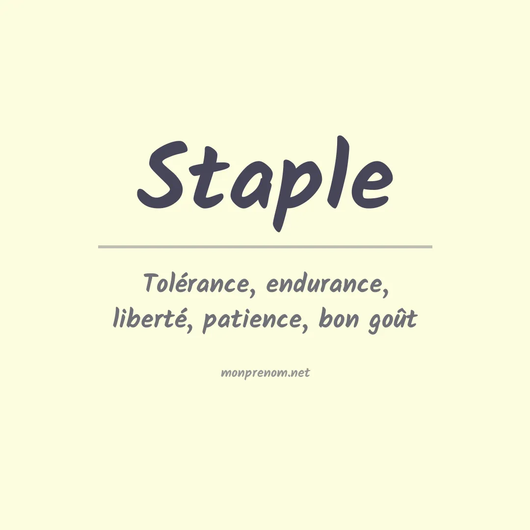 Signification du Prénom Staple