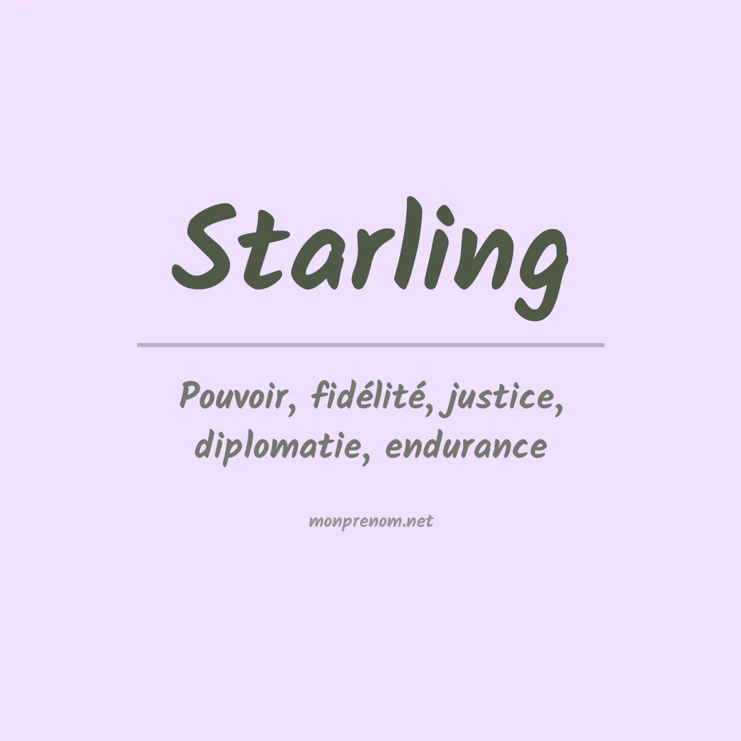 Signification du Prénom Starling