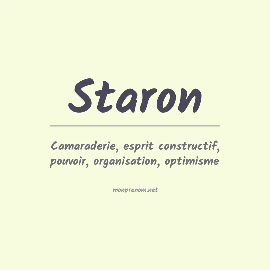 Signification du Prénom Staron