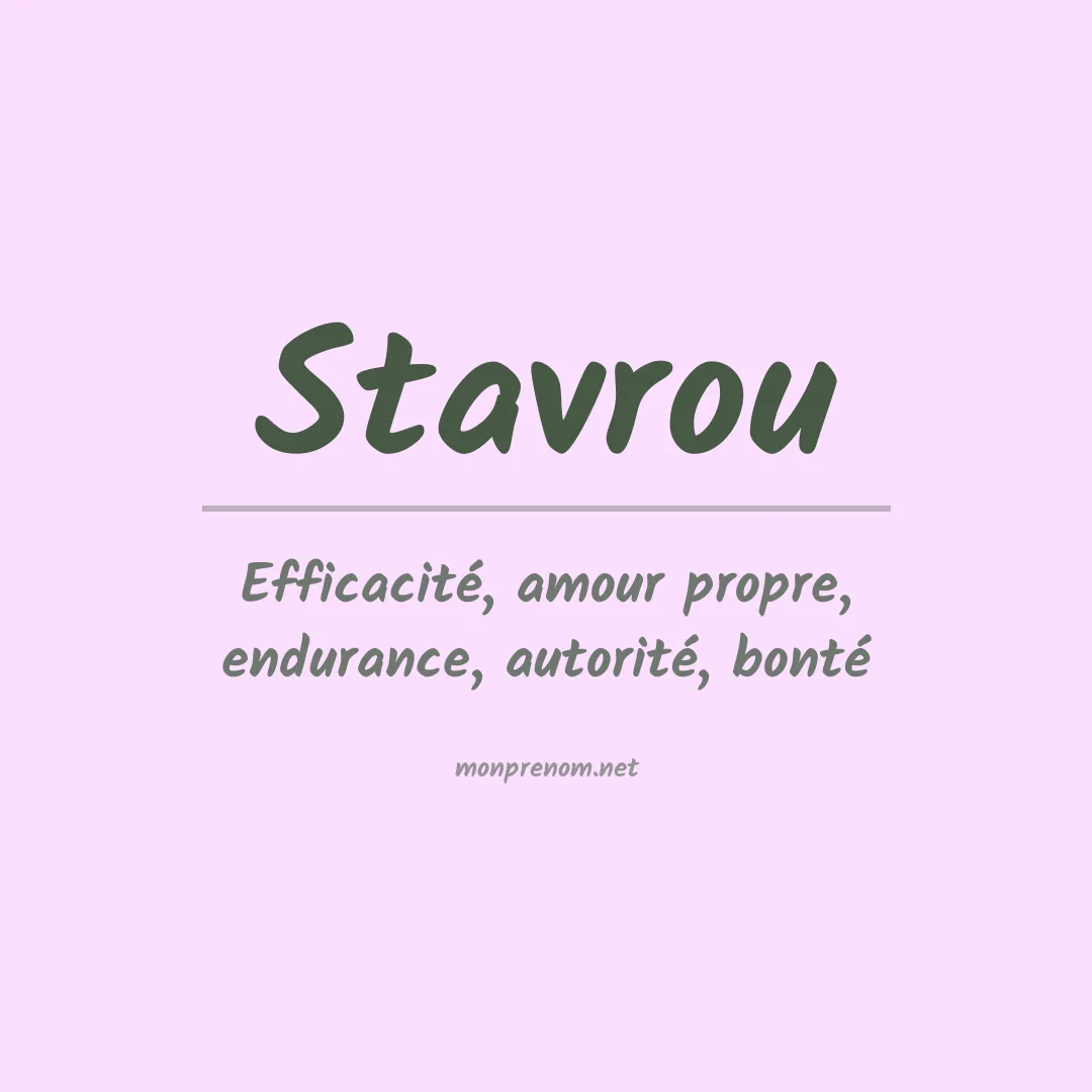 Signification du Prénom Stavrou