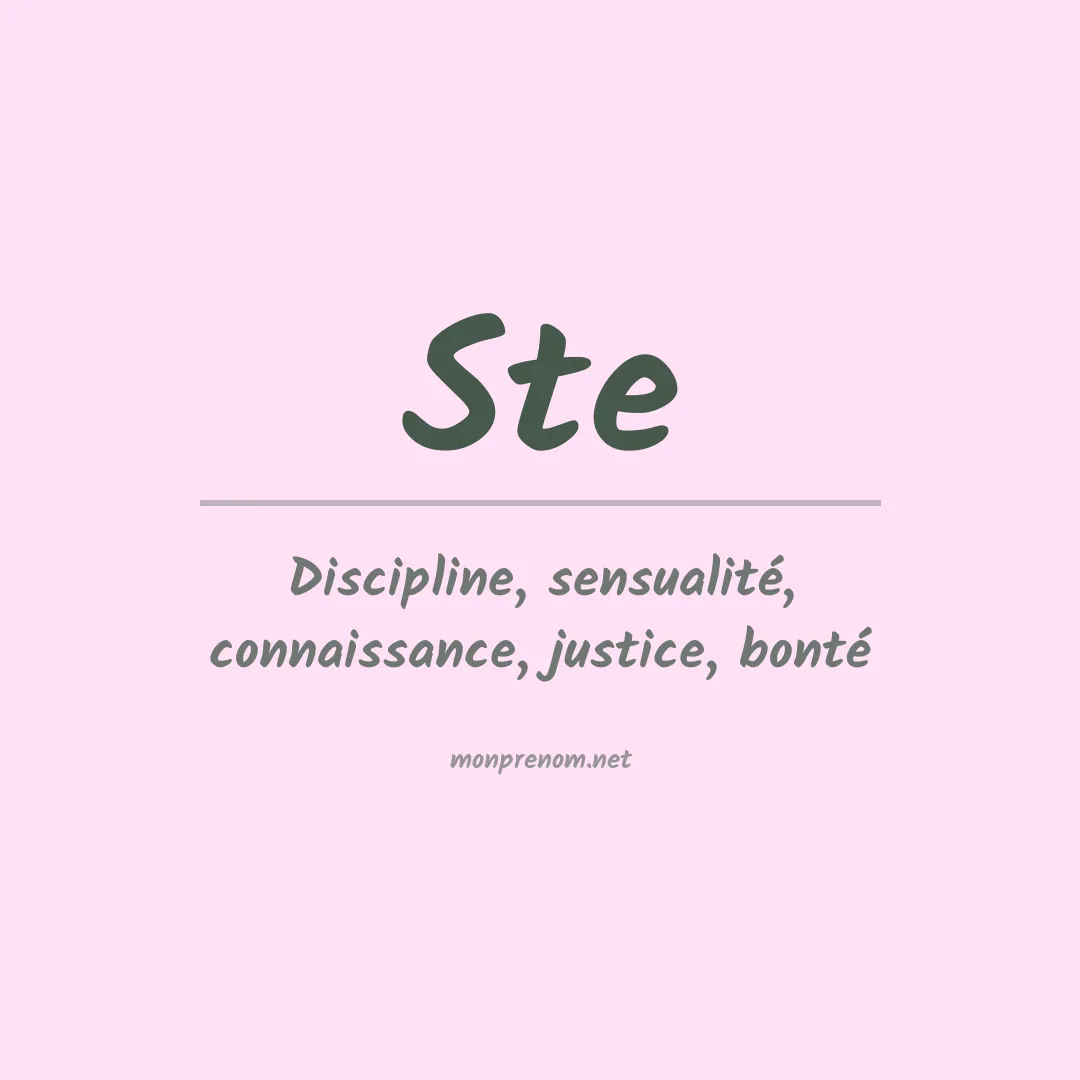 Signification du Prénom Ste