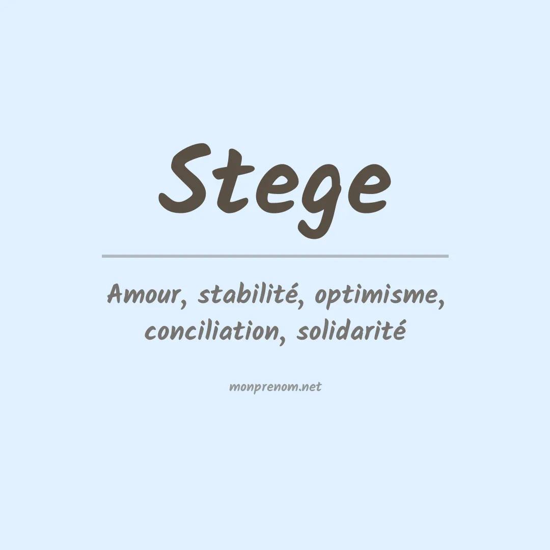 Signification du Prénom Stege