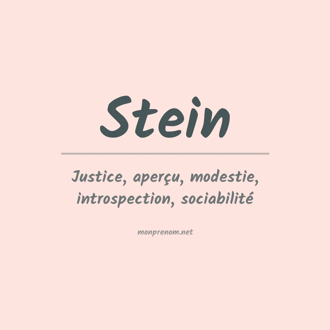 Signification du Prénom Stein
