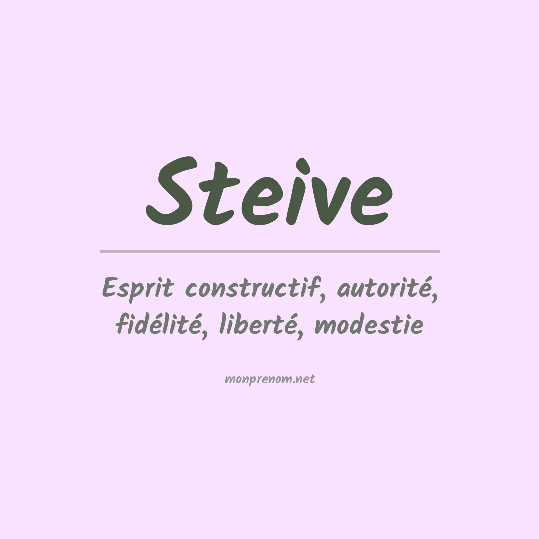 Signification du Prénom Steive Signification du Prénom Steive