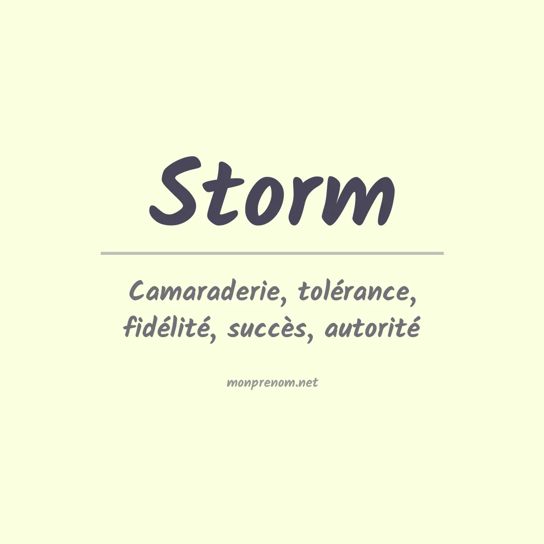Signification du Prénom Storm